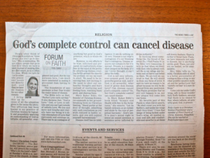 Today’s Newspaper Article By Me: Preventing Swine Flu