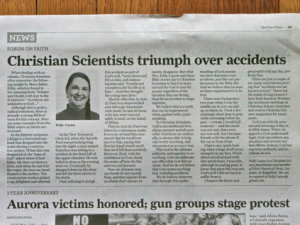 Today’s Newspaper Article:  Christian Scientists Triumph over Accidents