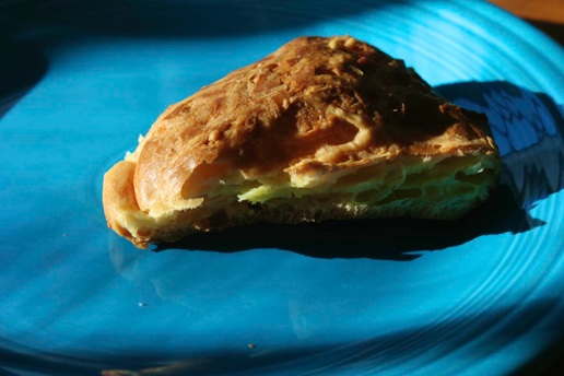 a slice of gougere