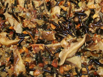 wild rice with bacon