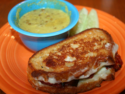 Grilled cheese and soup