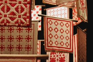 Red and white quilts