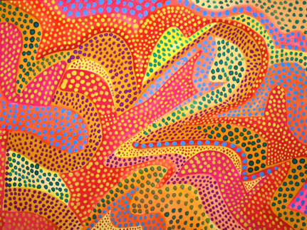 Dazzling Dots (gouache), Polly Castor artist