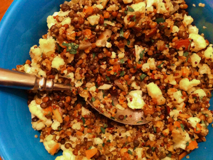 quinoa and lentil pilaf