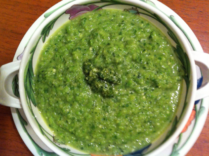 pesto soup, arugula soup