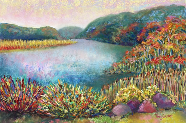 Polly Castor pastel, Polly Castor plein air painting