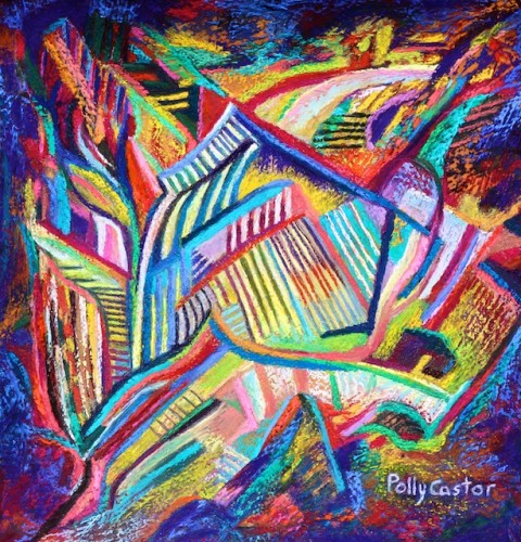 Rubaiyat (a Sufi poem) abstract pastel by Polly Castor