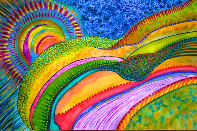 On the Edge of the World (gouache) by Polly Castor