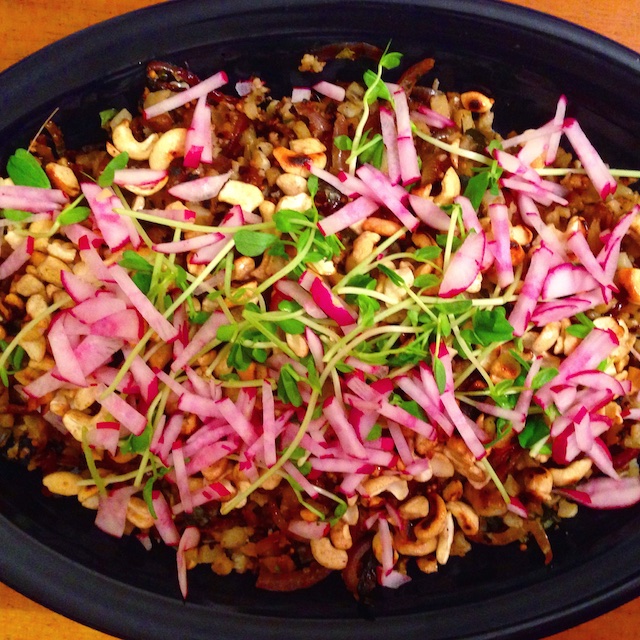 Cauliflower Hash with spiced cashews