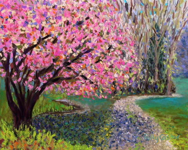 Spring Tree at New Pond Farm (pastel) by Polly Castor
