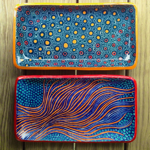 Two Oblong Ceramic Plates I Made