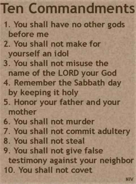 Sunday school lesson the ten commandments