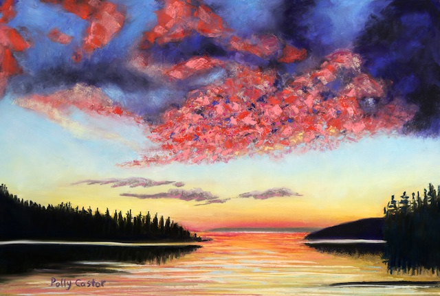 Drama on Deer Isle (Pastel) by Polly Castor