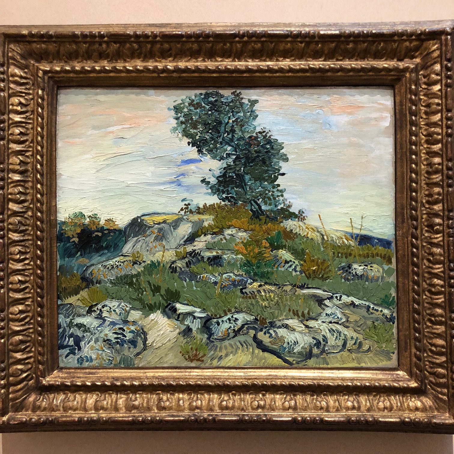 Close-up Details of Van Gogh's Painting "The Rocks"