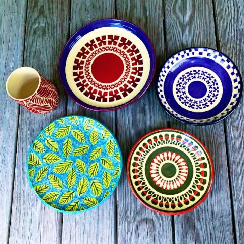 New Sgraffito Pottery Just Out of the Kiln