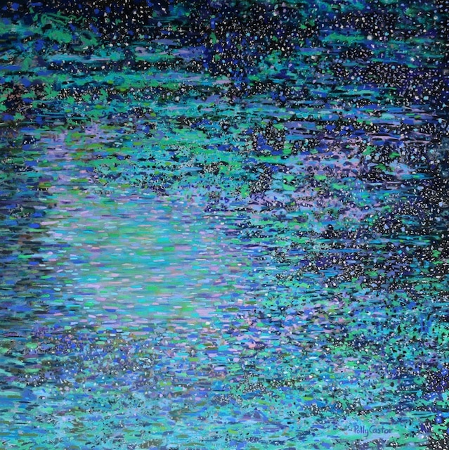 Starlit Lagoon (New Large Abstract Pastel by Polly Castor)
