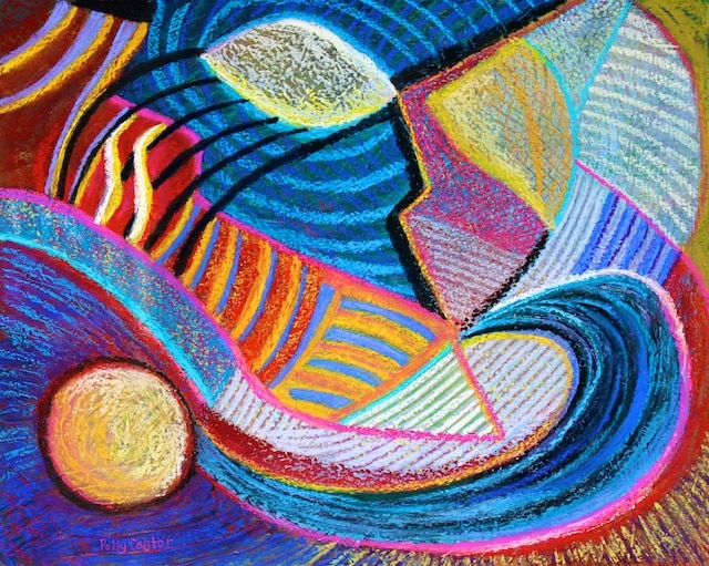Live in the Present (New Abstract in Pastel by Polly Castor)