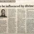 Strive to Be Influenced by the Divine Mind (Newspaper Article by Polly Castor)