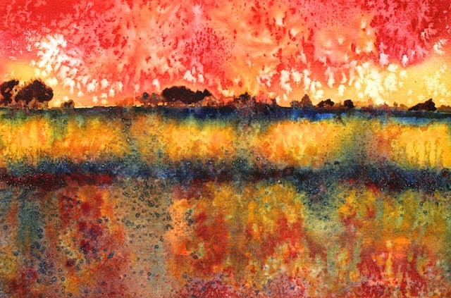 Prairie Thunderstorm (watercolor) by Polly Castor