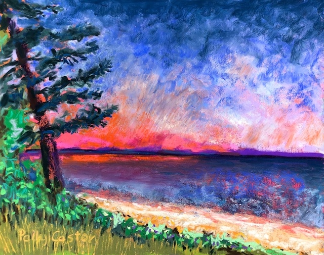 Cote-a-Fabian Sunset (pastel) by Polly Castor