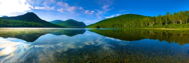 Baxter State park, South Branch Pond Reflection and loons