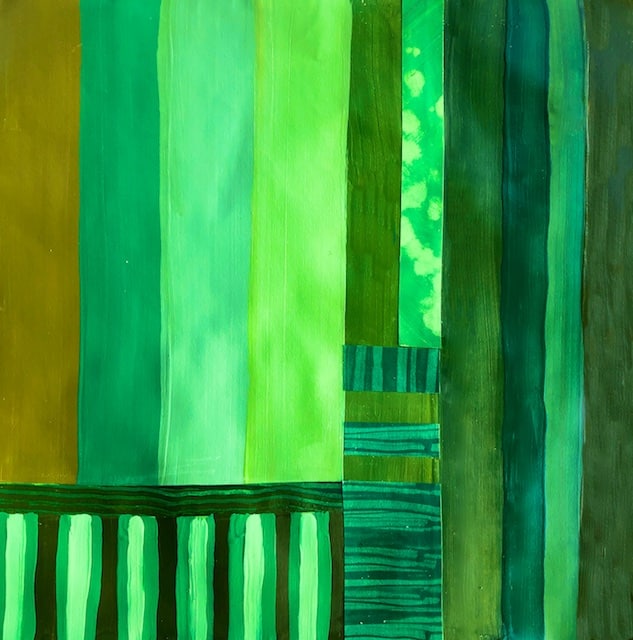green stripes painting