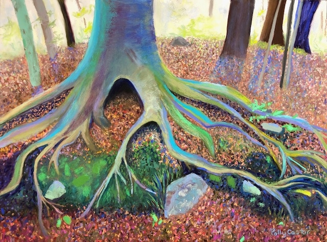 Growing in Rocky Ground (pastel) by Polly Castor