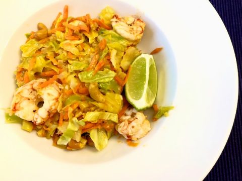 Shrimp cabbage Pad Thai recipe