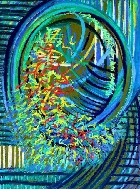 Mirror, Mirror on the Wall (abstract pastel painting) by Polly Castor