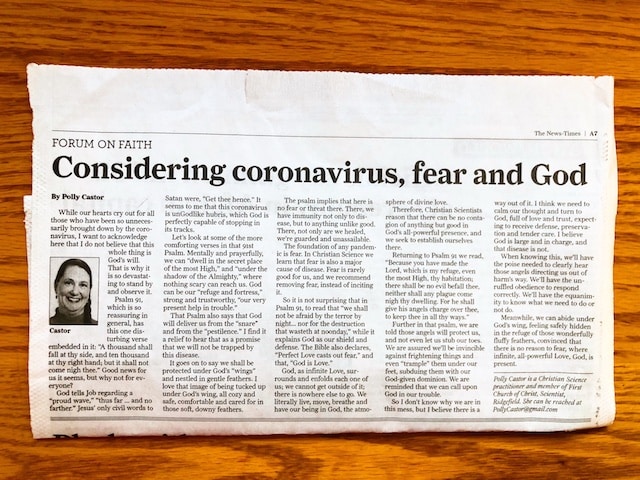 Coronavirus Fear And God Today S Newspaper Article By Me Polly Castor