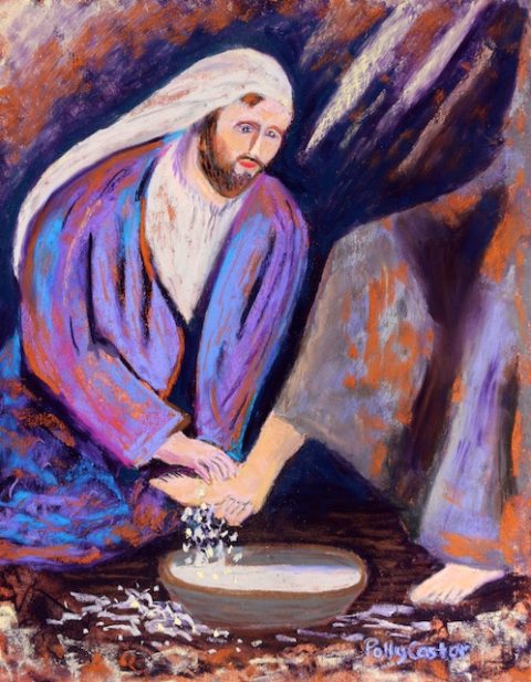 The Calm Before the storm, new painting of Jesus washing feet