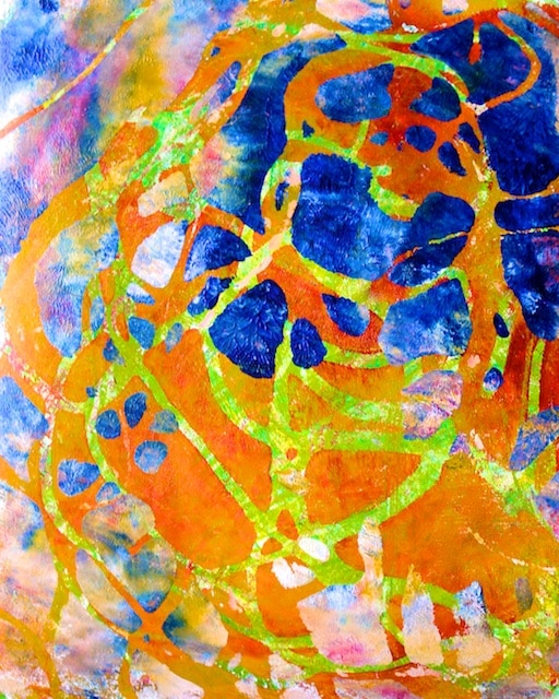 Approaching the Universe (monoprint) by Polly Castor