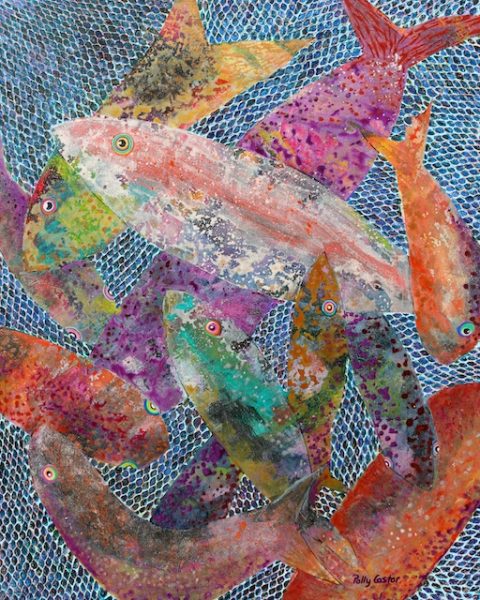 Cast Your Net on the Right Side (mixed media) by Polly Castor