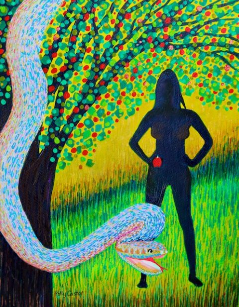 Painting of Even and the snake, painting of Eve and the Serpent
