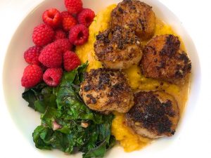 Walnut Crusted Scallops with Butternut Puree (Recipe)