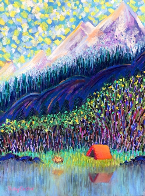 Happy Camping (pastel) by Polly Castor
