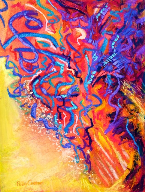 Nervous Energy , painting in pastel, by Polly Castor