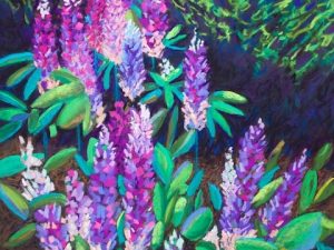 Luscious Lupines (New Large Floral Painting in Pastel)