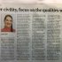 To foster civility, newspaper article by Polly Castor