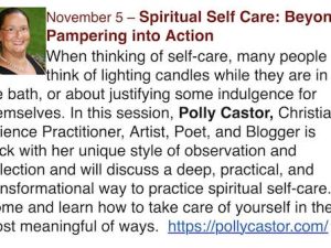 Talk this Morning on Spiritual Self-Care (with Handout)
