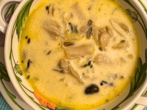 Wild Rice and Mushroom Soup with Gruyere (Recipe)