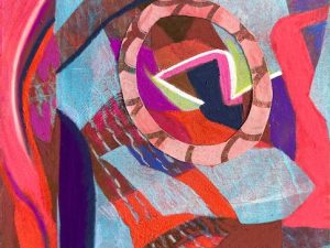 Two New Abstractions (Monotype with Pastel and Collage)