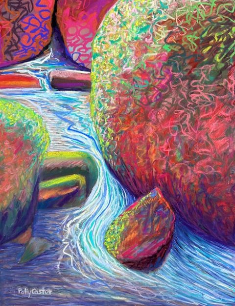 Flow Finds a Way (pastel) by Polly Castor