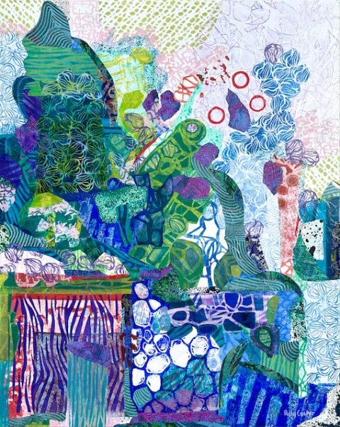 Abundant Life, monoprint collage by Polly Castor