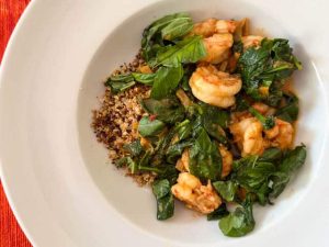 Red Curry Shrimp over Roasted Cauliflower Rice (Recipe)