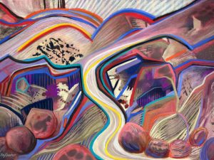 The Road to Marrakesh (New Large Abstract Landscape in Pastel)