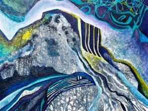 Once in a Blue Moon (New Mixed Media Abstract Landscape)