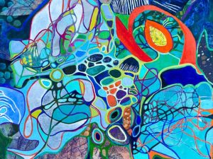 Collecting Good Thoughts (New Abstract Painting in Acrylic)