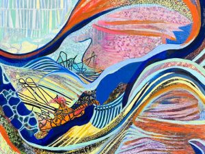 Odysseus’ Return (New Abstract Painting in Acrylic Collage)