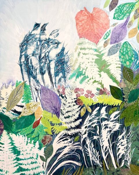 Winds of Change, monoprint collage by Polly Castor